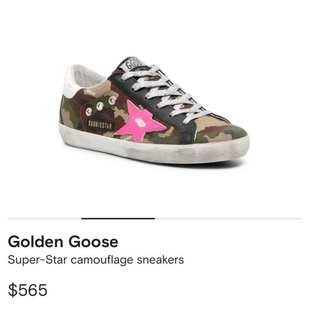 Golden Goose Super-Star Camouflage Sneakers with Pink Star - Picture 4 of 16
